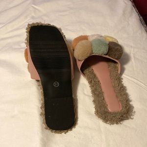 Size 7/37, slippers with solid bottoms.